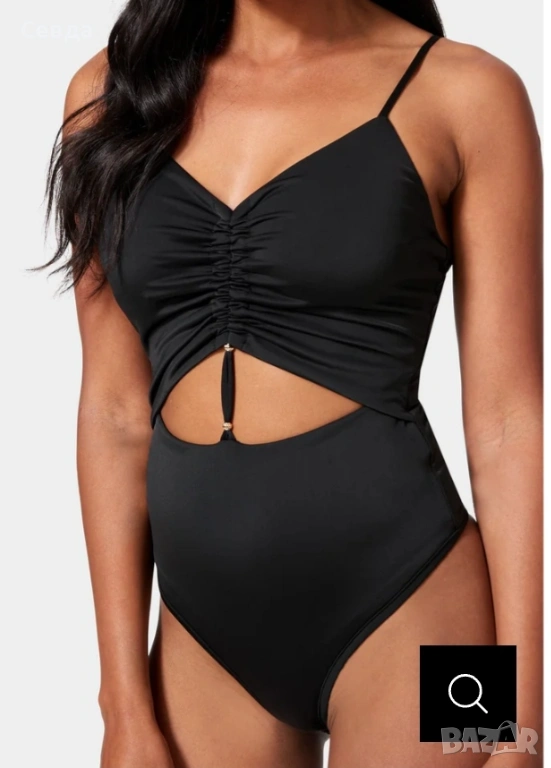 Дамско черно боди, размер М, снимка 1