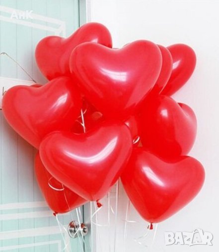 10 бр балони червени сърца , снимка 1