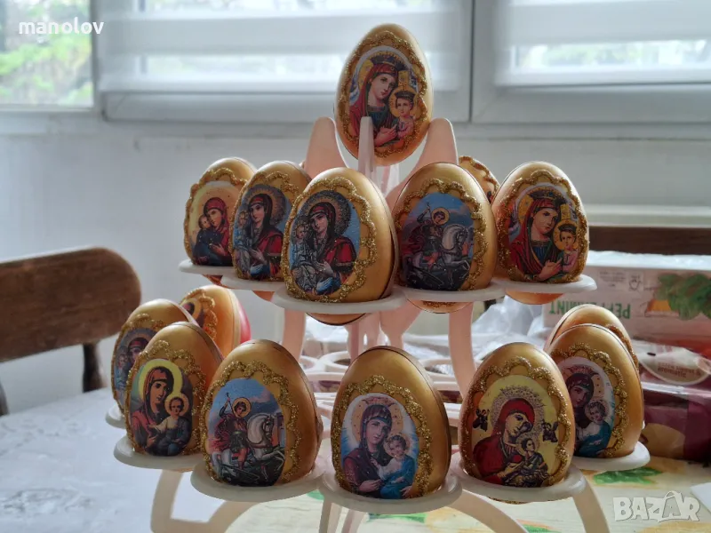 Дървени украсени яйца., снимка 1