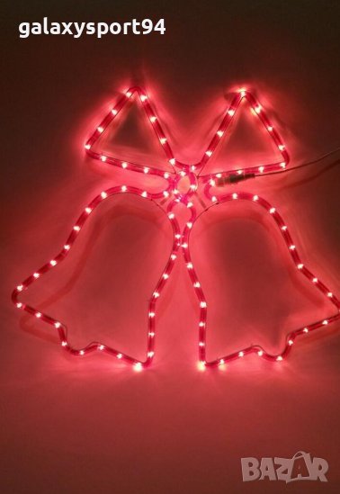 LED Червена Камбанка Промо 10бр + 1 подарък Украса Коледа, къщи, общини, заведения, снимка 1