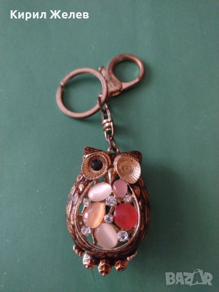 Модерен ключодържател метален БУХАЛЧЕ с цветни кристали много стилен - 2817, снимка 1