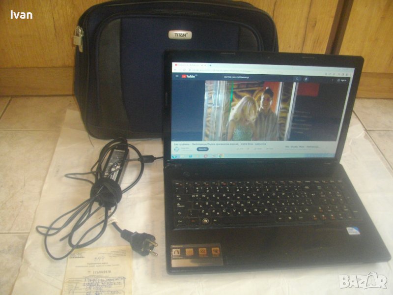Lenovo G585-1 TB HD-RAM 4GB-Intel Pentium 2,20GHz-БГ Клавиатура/Чанта-Отличен Лаптоп-Почти Нов-15,6", снимка 1
