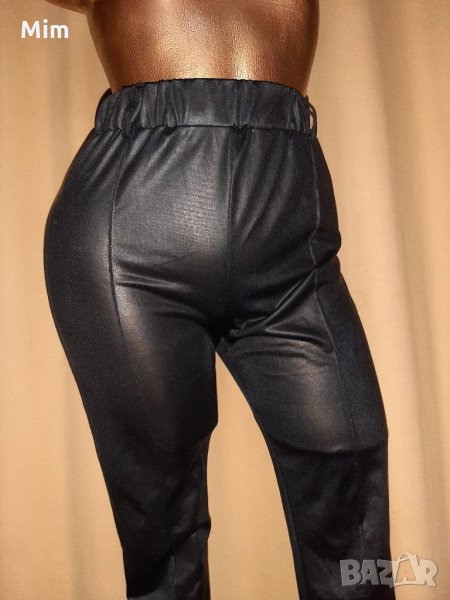 XS/S Черен кожен /имитация/ клин с ръб отпред , снимка 1