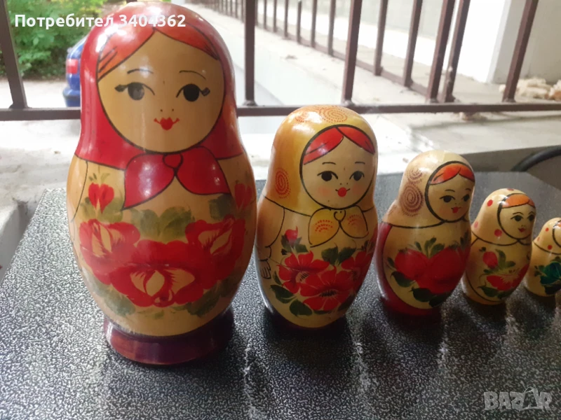 Стара руска кукла матрьошка 8 в 1, снимка 1