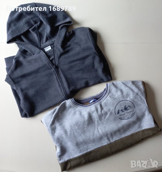 Лот от детски суичър с цип LC Waikiki и ватирана блуза за 11-12 г, снимка 1