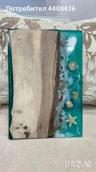 Дъска от епоксидна смола и орех , снимка 1