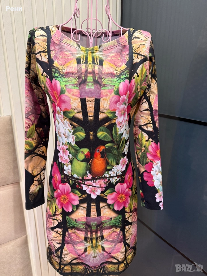 Шарена трикотажна рокля , снимка 1