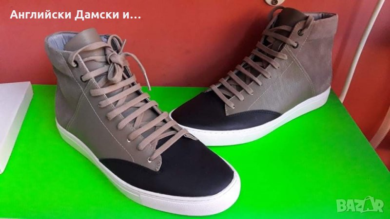 Английски мъжки кецове естествена кожа-велур , снимка 1