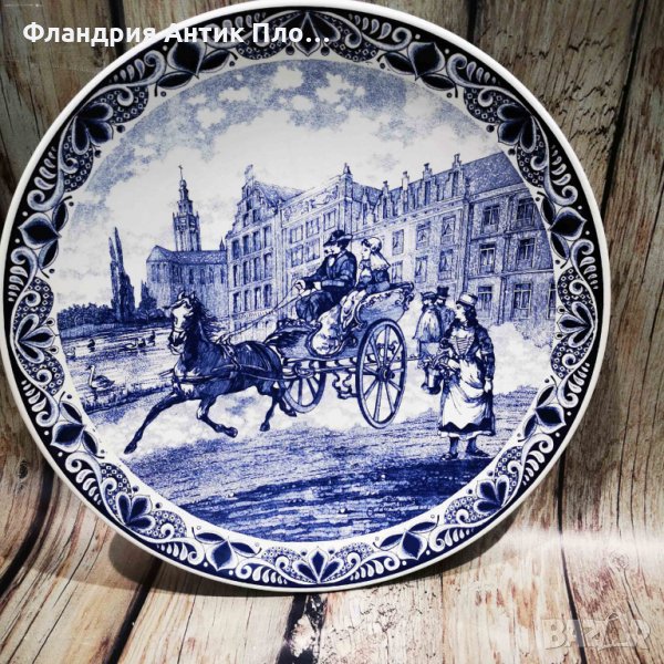 Голяма чиния за стена Делфт , снимка 1