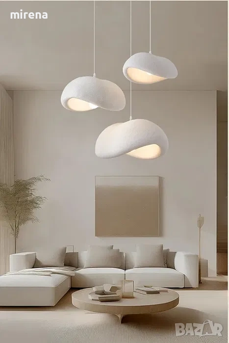 Wabi sabi таванна лампа с 3 глави и 60 см основа регулируема височина, снимка 1