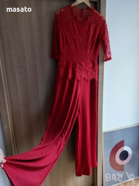 дълъг червен гащеризон, снимка 1