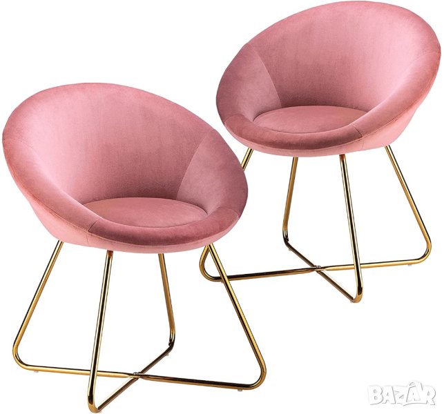 Висококачествени трапезни столове NUREMBERG-PINK-2PCS, снимка 1