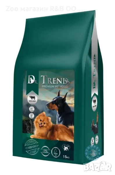 Dr. Trend Пълноценна суха храна за кучета от едри породи с говеждо 15 кг., снимка 1