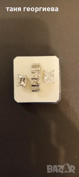 сребърен комплект с цирконий , снимка 1
