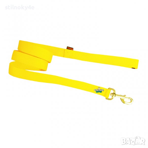 Текстилен повод за куче в неоново-жълт цвят Текстилни поводи за кучета Кучешки текстилен повод, снимка 1