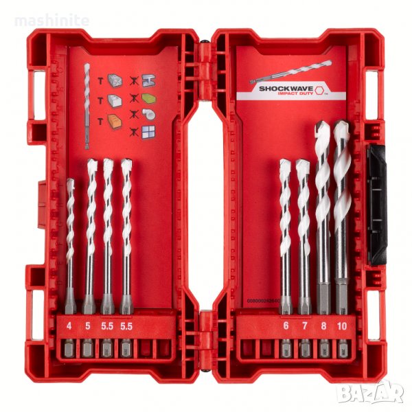 Промоция!Комплект универсални свредла Milwaukee 4932471113 Multi-Material, 4-10мм, 8 броя, снимка 1
