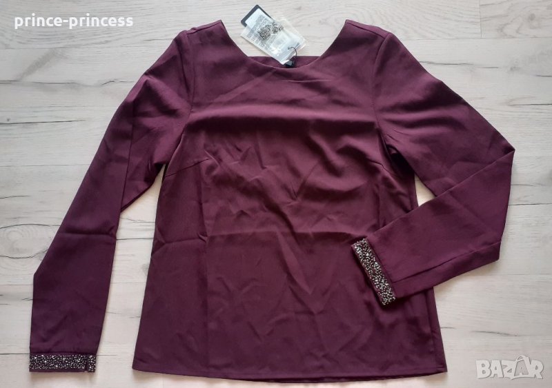 Дамска Блуза бордо с декорация, снимка 1