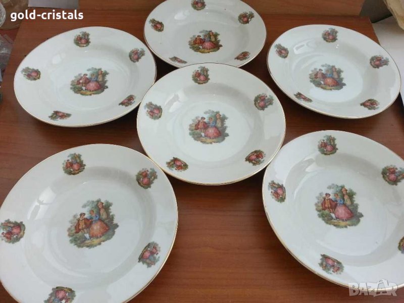 Ретро български порцелан сервиз чинии, снимка 1