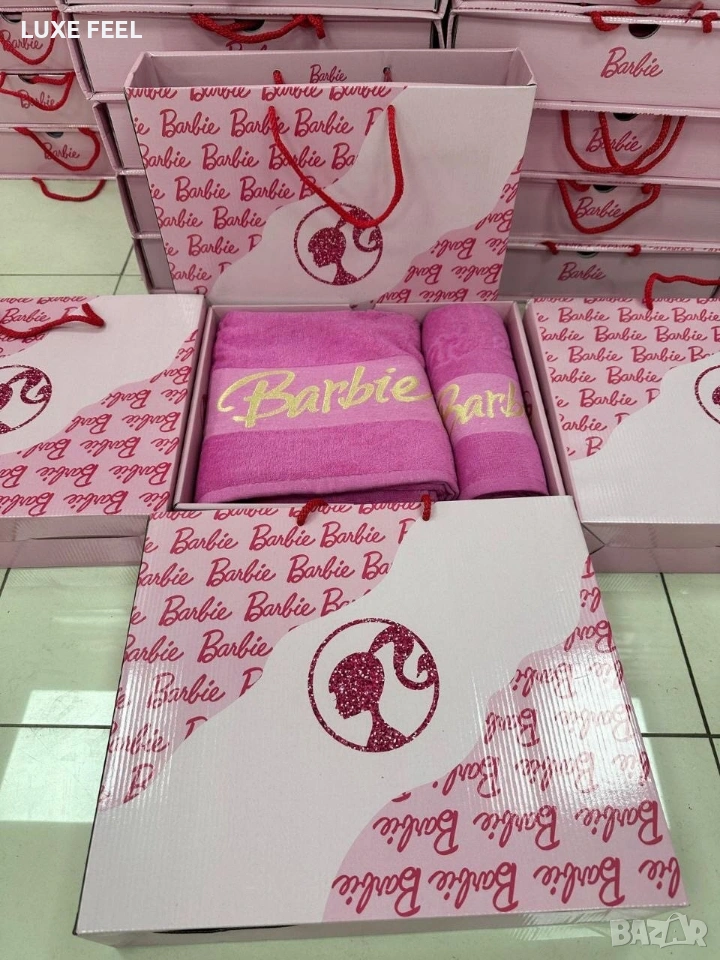 BARBIE ⚜️ Хавлии 2бр в Кутия , снимка 1