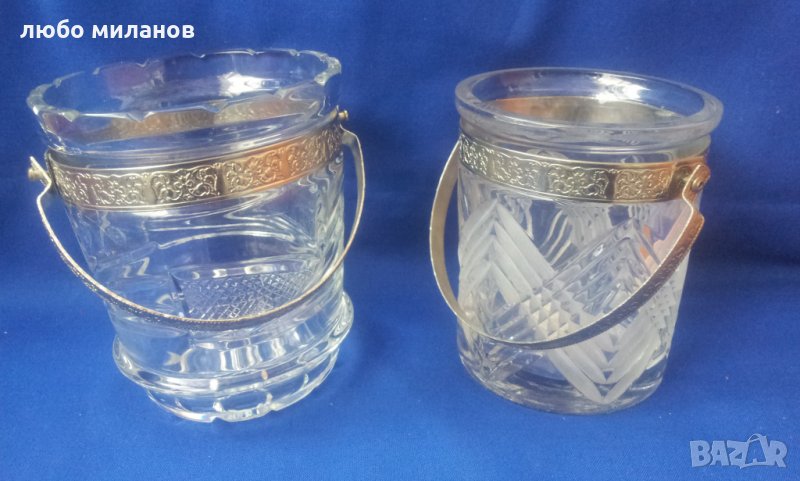 Кристални ледарки две различни с метални дръжки, снимка 1