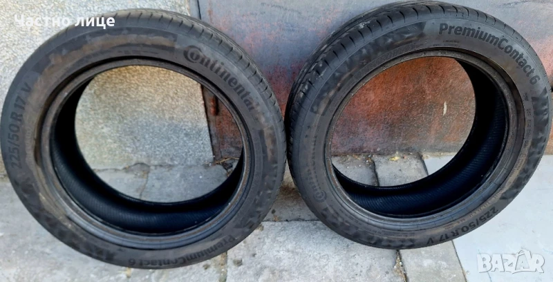 Продавам 2бр.летни 17-ки 225/50/17 гуми Continental Contact 6, снимка 1