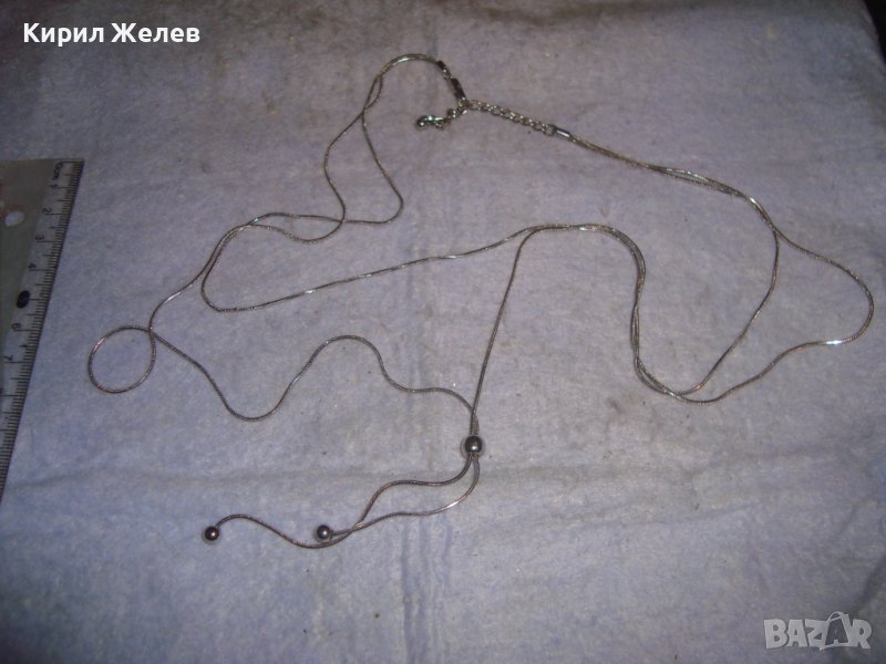 НЕЖНО ПОСРЕБРЕНО МОДНО АРТ ДЕКО СТИЛ КОЛИЕ ОГЪРЛИЦА ЛАНЧЕ 27925, снимка 1