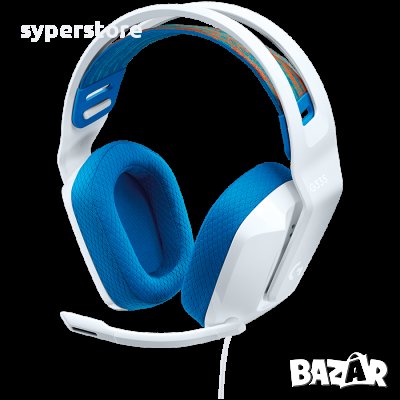 Слушалки с микрофон 3.5 MM  LOGITECH G335 Wired WHITE геймърски SS301432, снимка 1