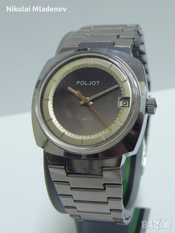 Съветски Полет/POLJOT Мъжки ръчен часовник, работещ! С дата, снимка 1