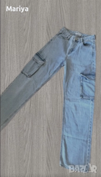 Bershka карго дамски дънки 32 размер, снимка 1