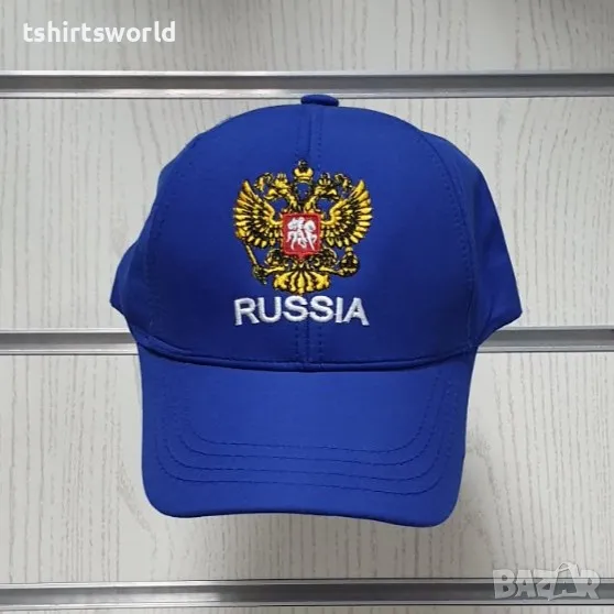 Нова шапка с козирка Русия, с Герб в син цвят, снимка 1