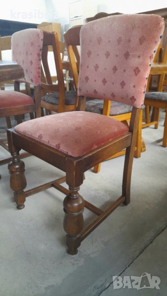 Масивни столове с плюш и капси внос Германия-ОБЯВЕНАТА ЦЕНА Е ЗА БРОЙ!, снимка 1