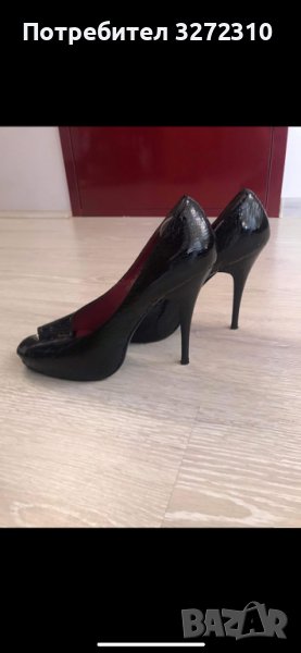 Дамски елегантни обувки на ток с изрязани пръсти, снимка 1