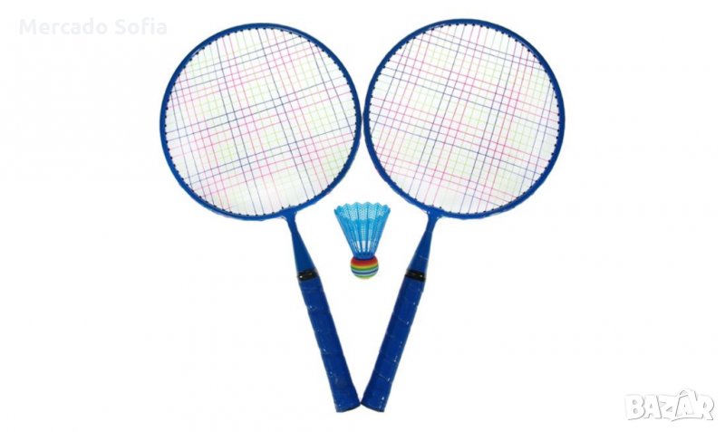 Детски ракети Badmington сини + топка, снимка 1