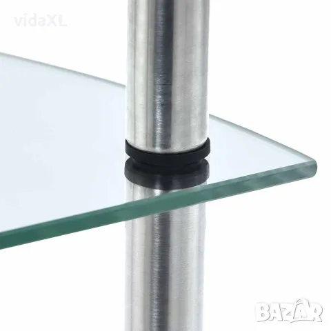 vidaXL Етажерка с 4 рафта, прозрачна, 30x30x100 см, закалено стъкло, снимка 3 - Етажерки - 56146415