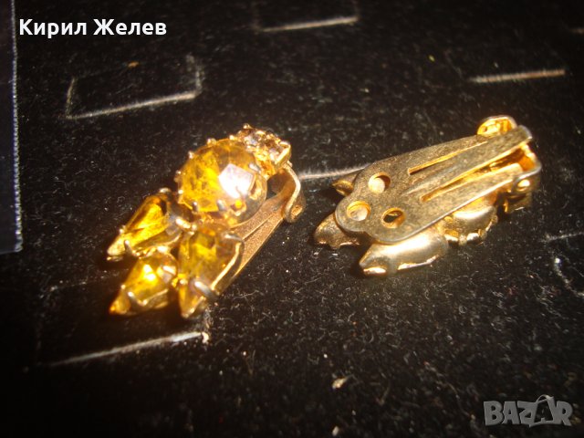 АРТ ДЕКО СТАРИННИ ОБЕЦИ с ФАСЕТИРАНИ ГОЛЕМИ ЦИТРИНИ КЛИПС ОБЕЦИ ПОЗЛАТЕНИ 17598, снимка 6 - Антикварни и старинни предмети - 31263238