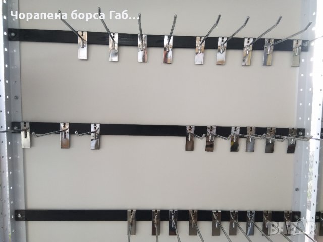 Метален стелаж с куки и 2 полици, снимка 5 - Шкафове и рафтове - 29867480