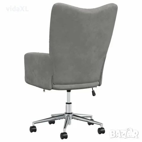 vidaXL Релакс стол, светлосив, кадифе, снимка 5 - Дивани и мека мебел - 56146910