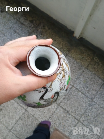 Красива керамична ваза-7, снимка 8 - Антикварни и старинни предмети - 52581624