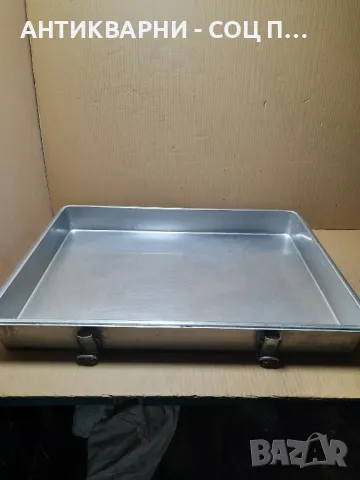 Соц Стара Хром Неръждаема Тава Съд Тегло 7.200кг., снимка 2 - Антикварни и старинни предмети - 48745327