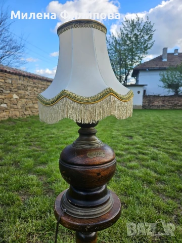 Старинна лампа с ресни, снимка 4 - Настолни лампи - 50476506