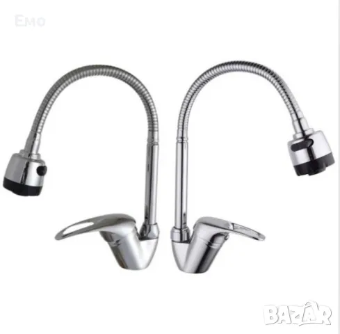 Смесител за вода с гъвкав чучур, вертикален с покритие от хром, снимка 4 - Смесители - 48541528