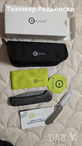 Нож Civivi Conspirator Nitro-V Micarta Black, снимка 4 - Ножове - 56293110