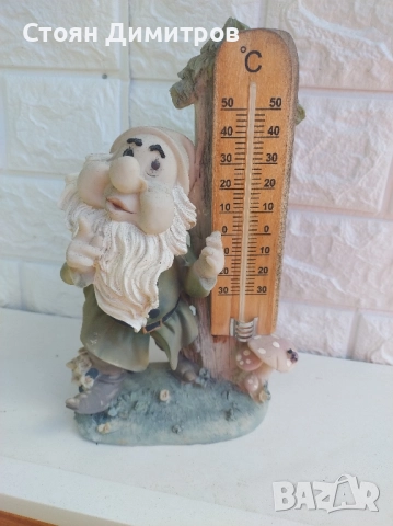 Прекрасно джудже и термометър,перфектна изработка,вис. 25см, снимка 8 - Антикварни и старинни предмети - 52078310