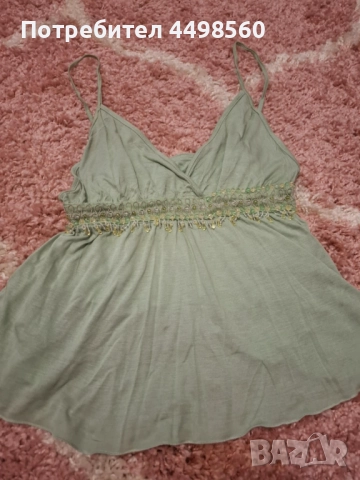 Зелен Дамски Топ с камъни , снимка 3 - Корсети, бюстиета, топове - 51516067