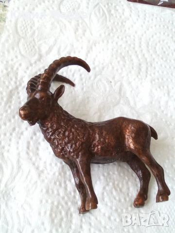 Бронзова фигурка на овен 44680, снимка 2 - Колекции - 54171101