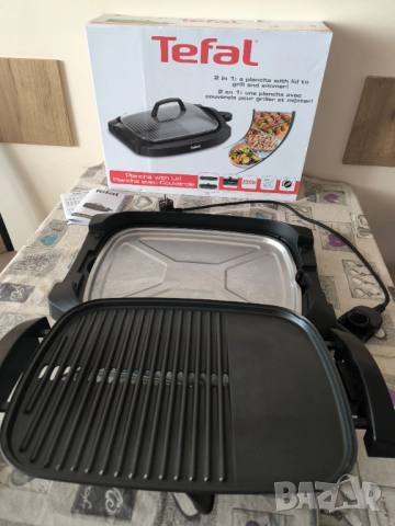 Скара Tefal 2 в 1 - Grill скара и плоча + капак, снимка 8 - Скари - 52428648