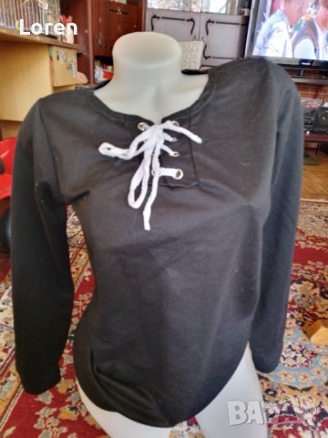 Блузка с връзки, снимка 2 - Блузи с дълъг ръкав и пуловери - 39884099