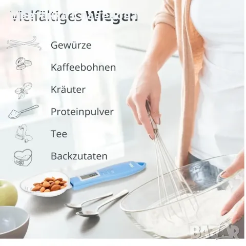  Цифрова везна  лъжица ADE, прецизна от 0,1 g   до 300 гр, снимка 3 - Електронни везни - 48616839