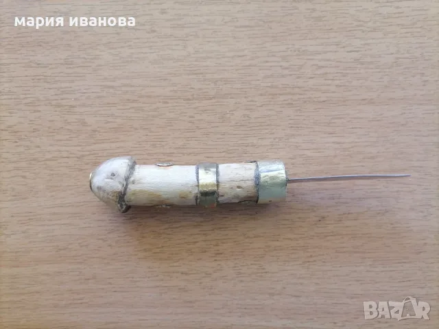 Нож дърво стомана бронз украса