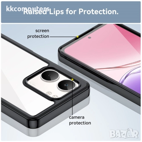 Oppo A5x 5G / 4G Силиконов Калъф TPU+Acrylic и Протектор, снимка 6 - Калъфи, кейсове - 52057010